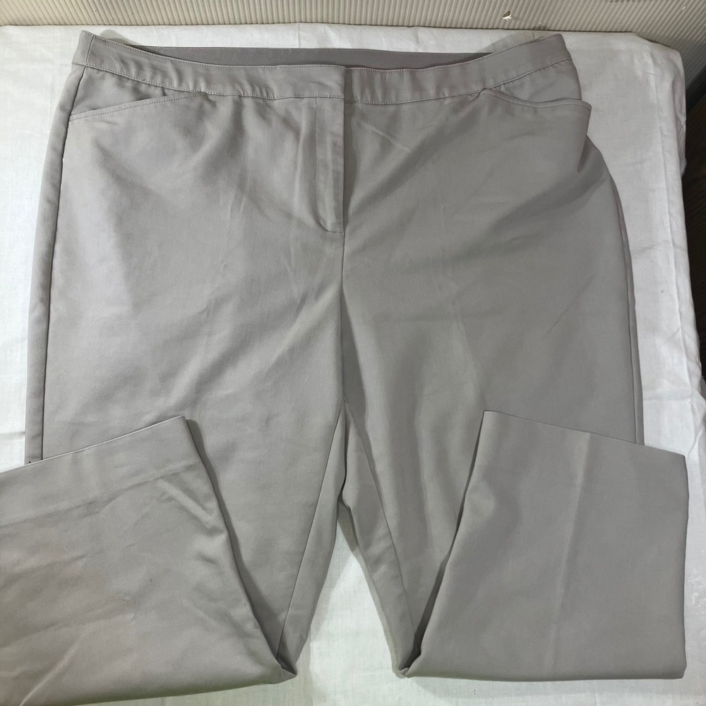 Ruby Rd Woman Taupe Ankle Pants Plus Size 24W‎ Stretch Career Trousers 36201 GU